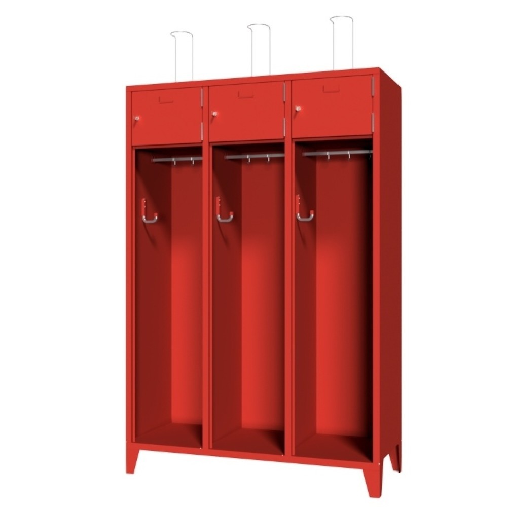 Product afbeelding: Brandweerkast PAVOY met poten + etikethouder, h x b x d 1.850 x 1.230 x 500 mm