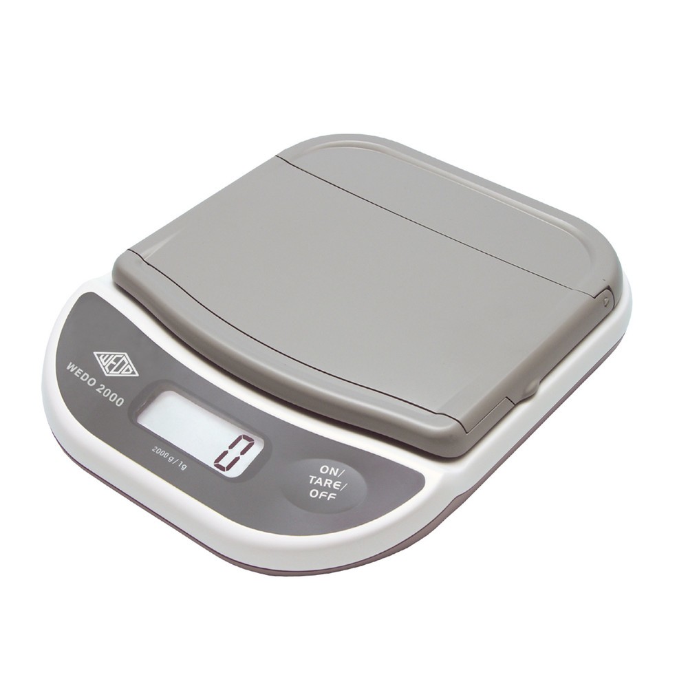 Product afbeelding: Brieven- en pakketweger WEDO® 2000, met klapbaar weegplateau, draagvermogen 2 kg, cijferinterval 1 g