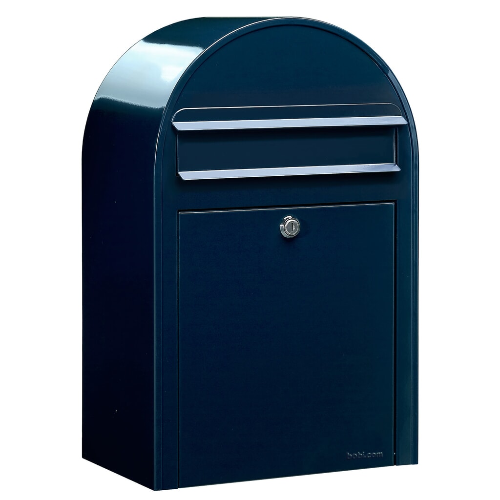Brievenbus Bobi met inwerpopening, hxbxl 500 x 320 x 210 mm, verzinkt staal, blauw Product afbeelding: Brievenbus Bobi met inwerpopening, hxbxl 500 x 320 x 210 mm, verzinkt staal, blauw