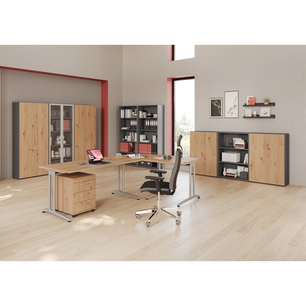 Hammerbacher bureauschrijftafel Akzent, onderstel met C-voet, HxBxD 740 x 1.600 x 800 mm, ahorn Productafbeelding nr. 2: Hammerbacher bureauschrijftafel Akzent, onderstel met C-voet, HxBxD 740 x 1.600 x 800 mm, ahorn