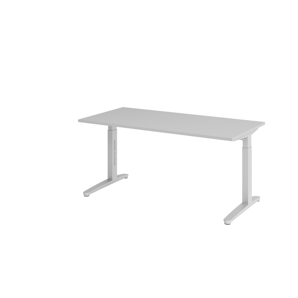 Product afbeelding: Hammerbacher Handmatig in hoogte verstelbaar bureau, C-poot, BxD 1.600 x 800 mm, mgrijs