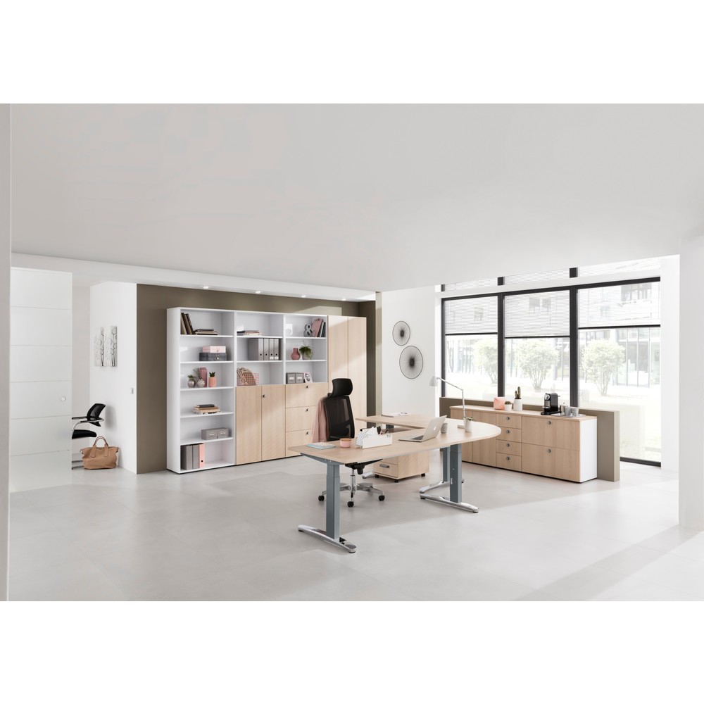 Productafbeelding nr. 5: Bureau, C-voet in hoogte verstelbaar, bxd 1.600 x 800 mm, wit