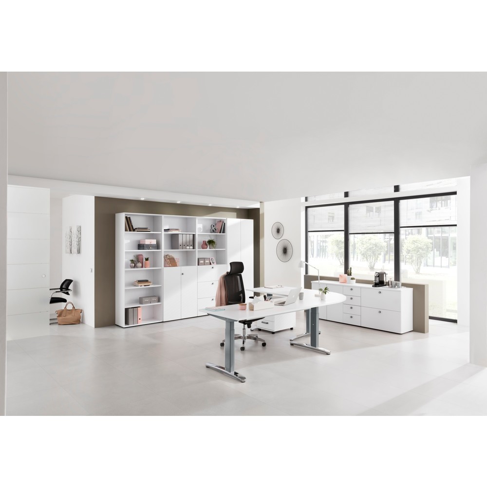 Productafbeelding nr. 6: Bureau, C-voet in hoogte verstelbaar, bxd 1.600 x 800 mm, wit