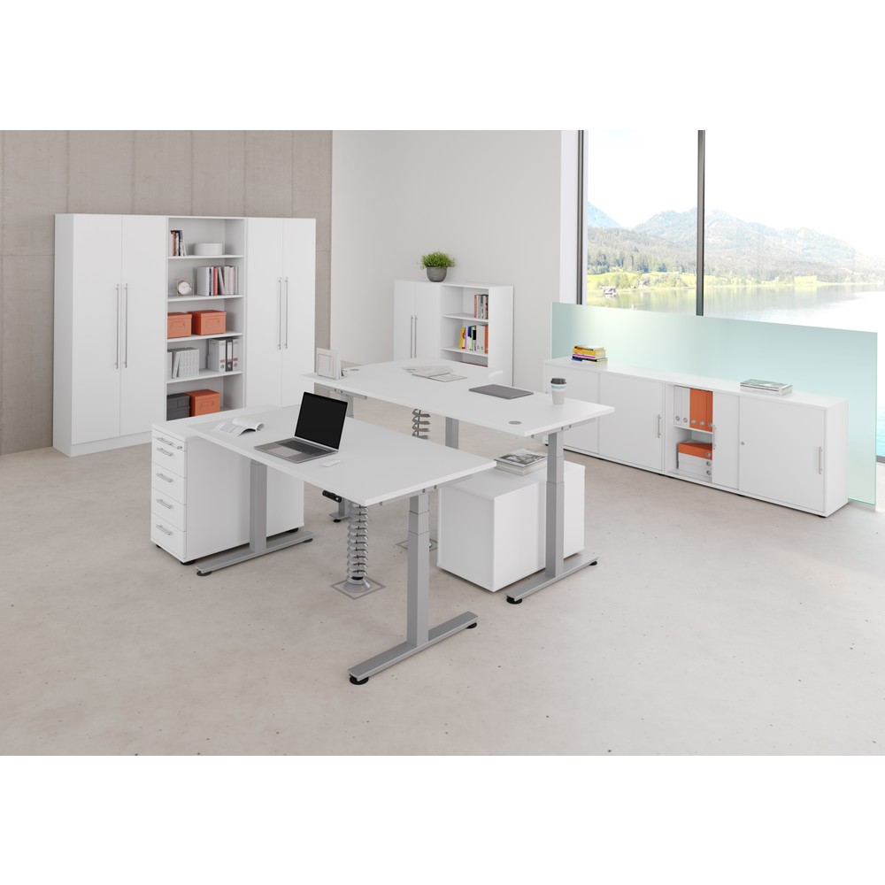 Productafbeelding nr. 6: Zit- / stabureau Hammerbacher el. 200X100 cm wit