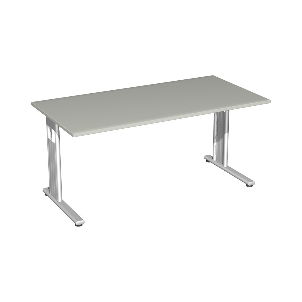 Product afbeelding: Bureau Lissabon, frame met C-voet, bxd 1.600 x 800 mm, lichtgrijs