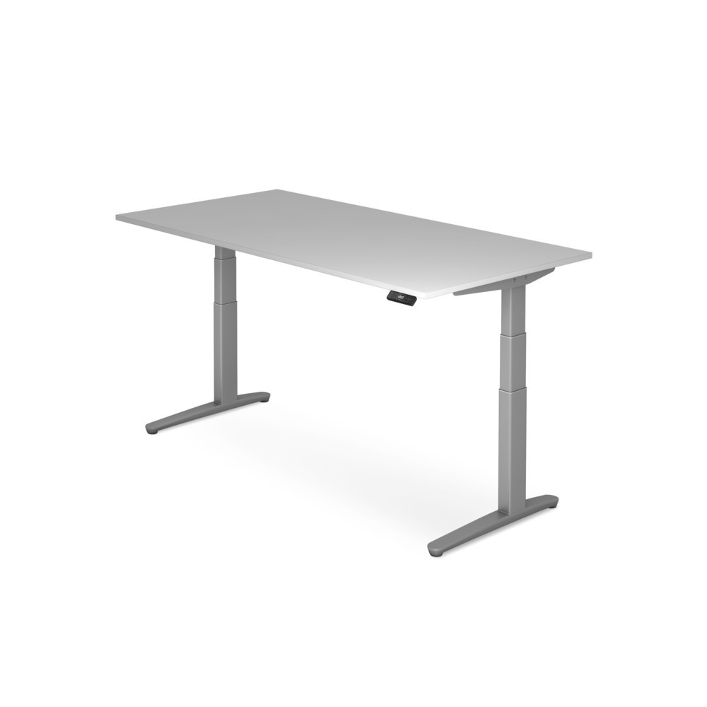 Product afbeelding: Bureau met geheugenschakelaar, C-voet in hoogte verstelbaar, bxd 1.600 x 800 mm, grijs