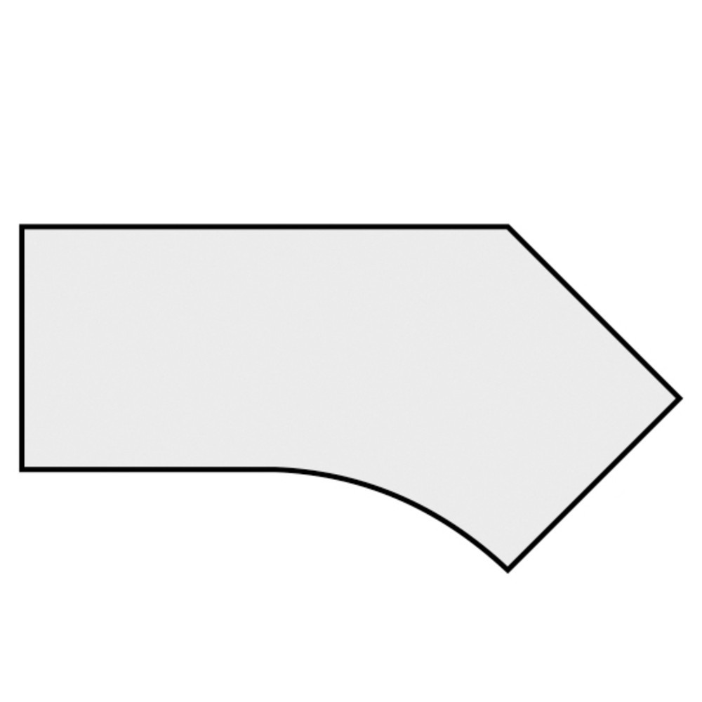 Productafbeelding nr. 4: Bureau Profi, frame met 4 poten in hoogte verstelbaar, vrije vorm 135° links, bxd 2.166 x 1.130 mm, wit