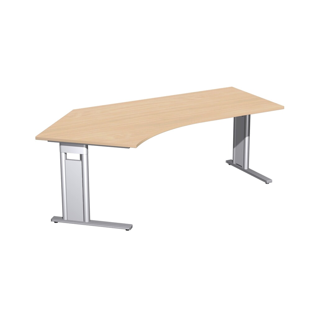geramöbel bureauschrijftafel Profi, vrijvormig tafelblad 135° links, onderstel met C-voet, BxD 2.166 x 1.130 mm, beuken Product afbeelding: geramöbel bureauschrijftafel Profi, vrijvormig tafelblad 135° links, onderstel met C-voet, BxD 2.166 x 1.130 mm, beuken