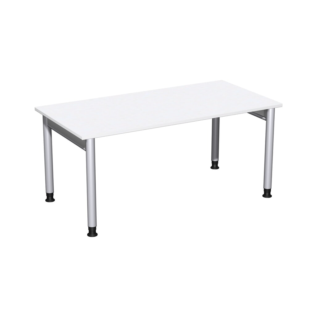 Product afbeelding: Geramöbel Handmatig in hoogte verstelbaar bureau Profi, 4-poots frame, BxD 1.600 x 800 mm, wit