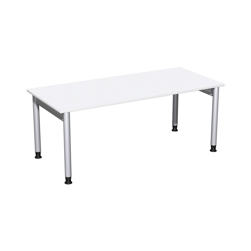 Product afbeelding: Geramöbel Handmatig in hoogte verstelbaar bureau Profi, 4-poots frame, BxD 1.800 x 800 mm, wit