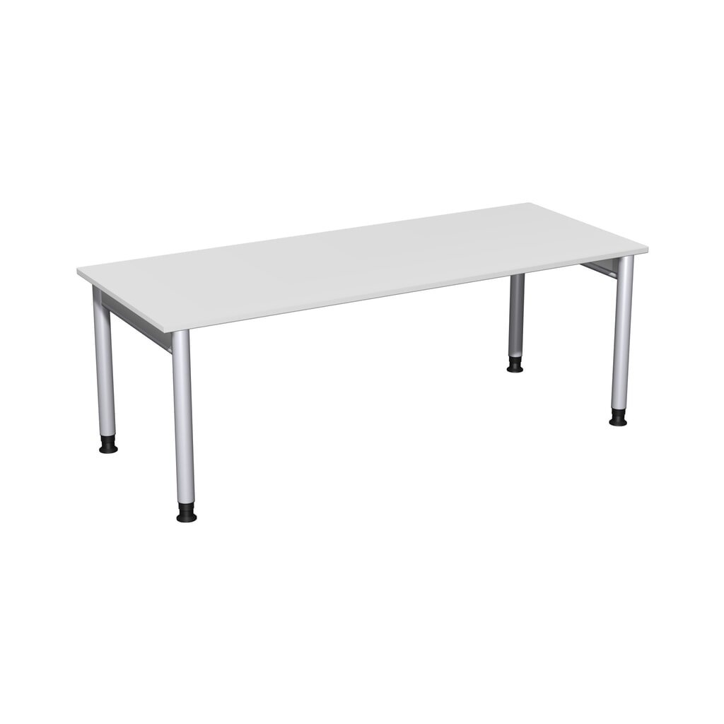 Product afbeelding: Geramöbel Handmatig in hoogte verstelbaar bureau Profi, 4-poots frame, BxD 2.000 x 800 mm, lichtgrijs