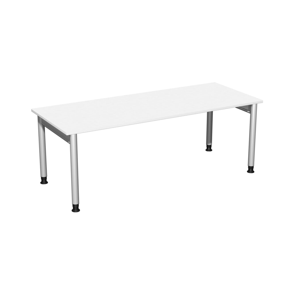 Geramöbel Handmatig in hoogte verstelbaar bureau Profi, 4-poots frame, BxD 2.000 x 800 mm, wit Product afbeelding: Geramöbel Handmatig in hoogte verstelbaar bureau Profi, 4-poots frame, BxD 2.000 x 800 mm, wit
