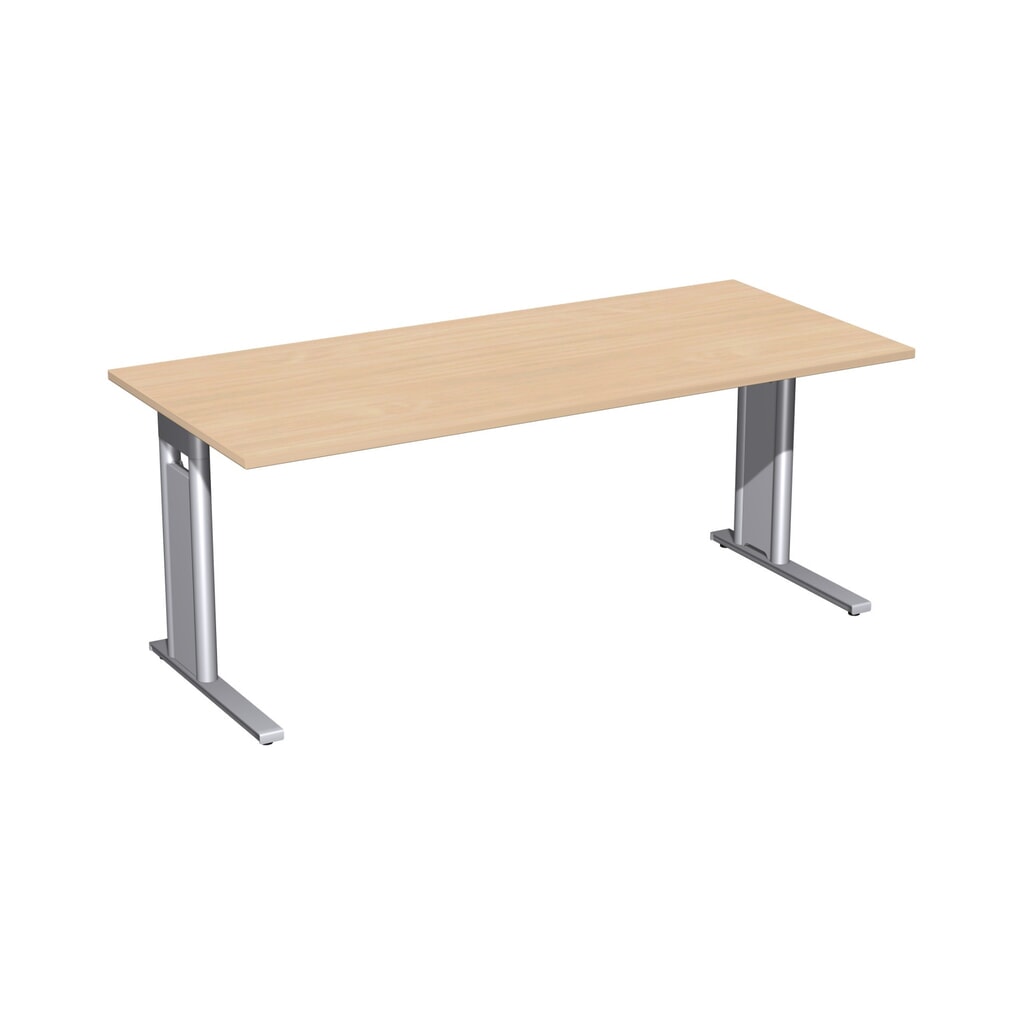 Product afbeelding: Geramöbel bureauschrijftafel Profi, onderstel met C-voet, BxD 1.800 x 800 mm, beuken