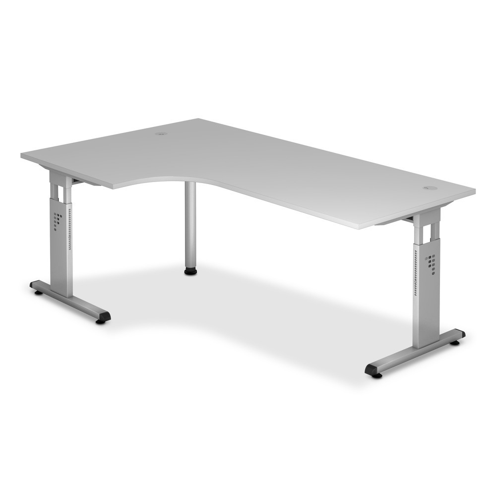 Product afbeelding: Bureau Solid, hoekvorm 90°, frame met C-voet, bxd 2.000 x 1.200 mm, grijs