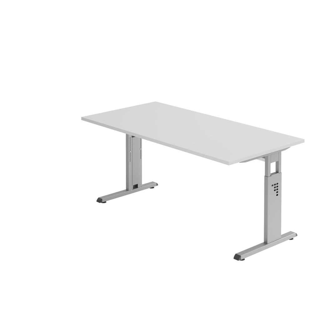 Product afbeelding: Hammerbacher handmatig in hoogte verstelbaar bureau Solid, C-poot, BxD 1.600 x 800 mm, grijs