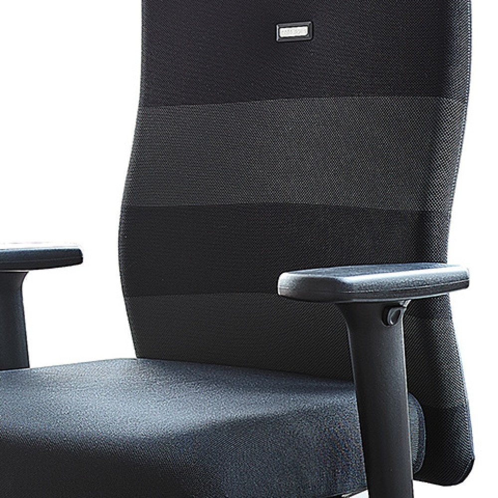 Bureaustoel lento agilis AG10, zwart, 100% polyester, met hoofdsteun Productafbeelding nr. 2: Bureaustoel lento agilis AG10, zwart, 100% polyester, met hoofdsteun