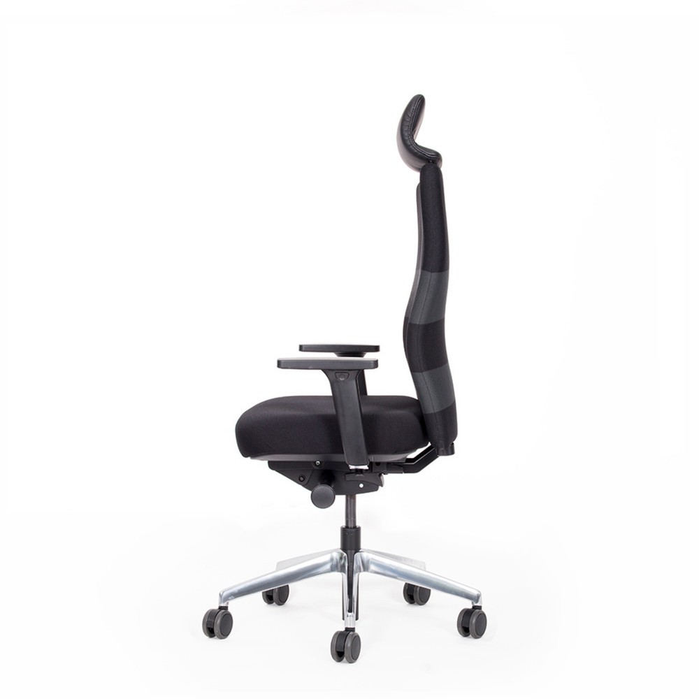 Bureaustoel lento agilis AG10, zwart, 100% polyester, met hoofdsteun Productafbeelding nr. 3: Bureaustoel lento agilis AG10, zwart, 100% polyester, met hoofdsteun