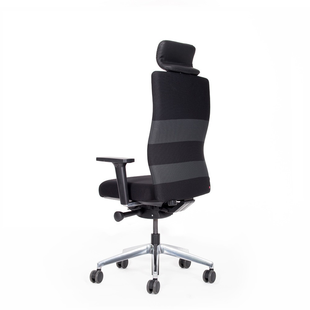Bureaustoel lento agilis AG10, zwart, 100% polyester, met hoofdsteun Productafbeelding nr. 4: Bureaustoel lento agilis AG10, zwart, 100% polyester, met hoofdsteun