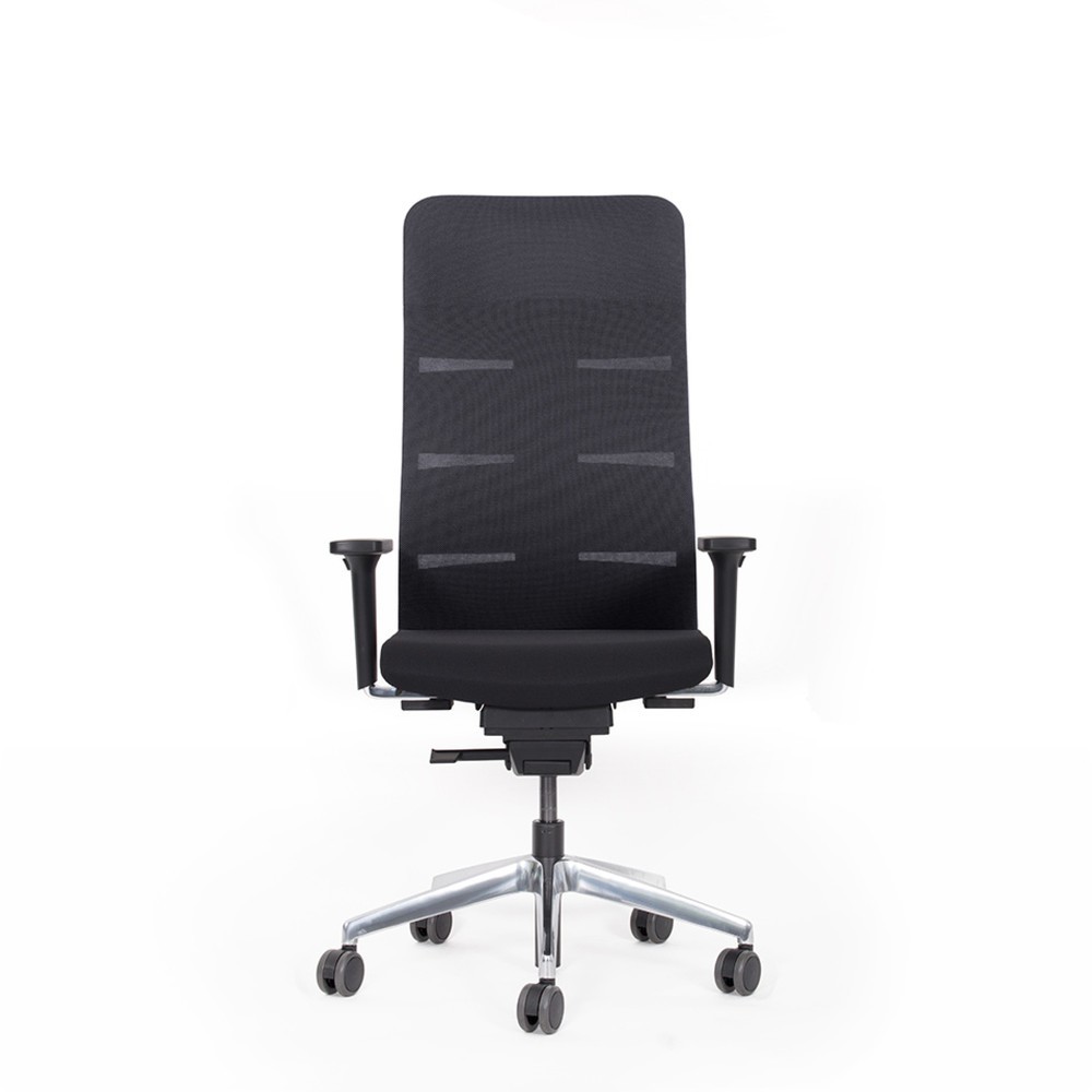 Product afbeelding: Bureaustoel lento agilis matrix MT13, 100% polyester, zwart, armleuningen met aluminium steunen