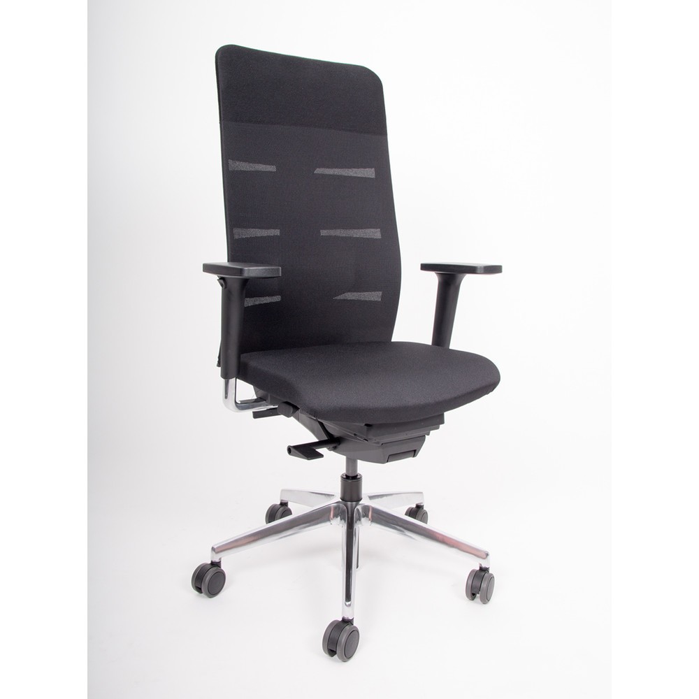 Productafbeelding nr. 2: Bureaustoel lento agilis matrix MT13, 100% polyester, zwart, armleuningen met aluminium steunen