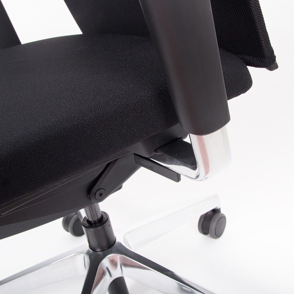 Productafbeelding nr. 4: Bureaustoel lento agilis matrix MT13, 100% polyester, zwart, armleuningen met aluminium steunen