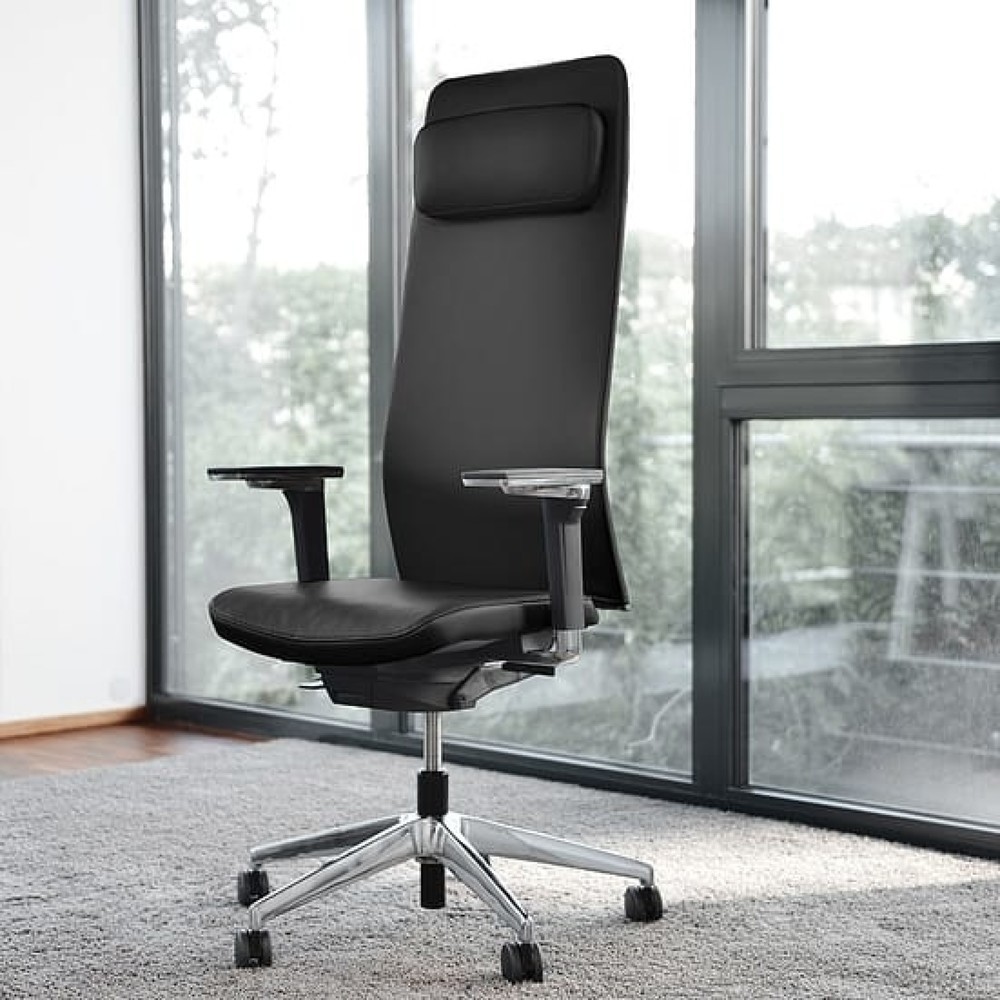 Productafbeelding nr. 3: Bureaustoel lento agilis matrix MT14, 100% echt leder, zwart