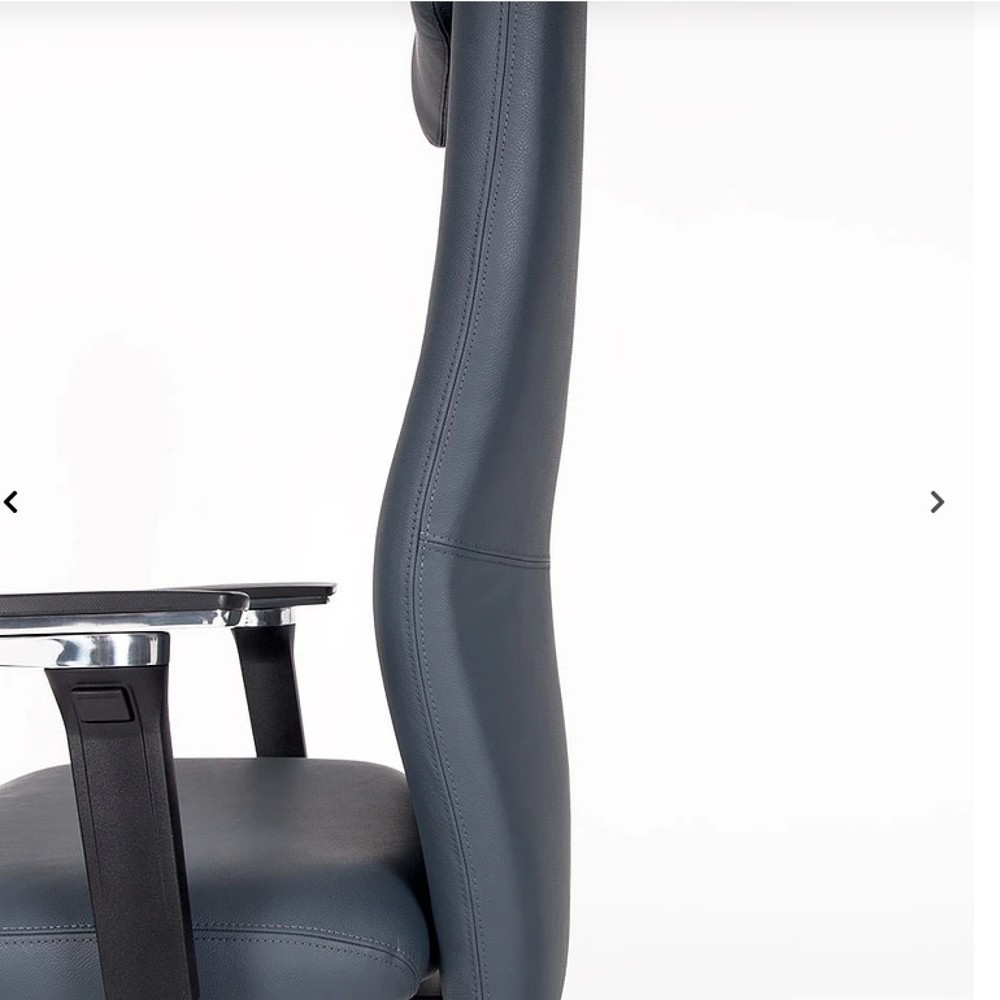 Productafbeelding nr. 2: Bureaustoel lento agilis XL AG13, 100% echt leder, donkerblauw, met hoofdsteun
