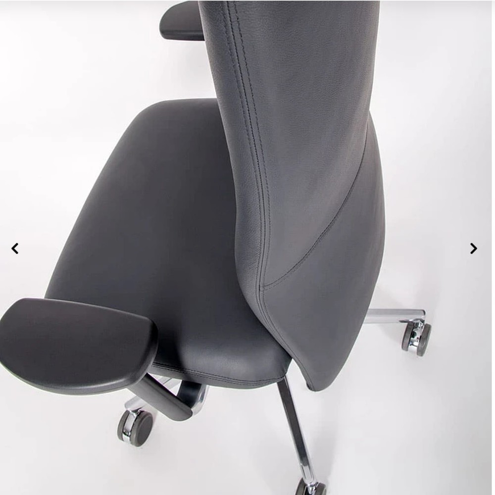 Productafbeelding nr. 4: Bureaustoel lento agilis XL AG13, 100% echt leder, donkerblauw, met hoofdsteun