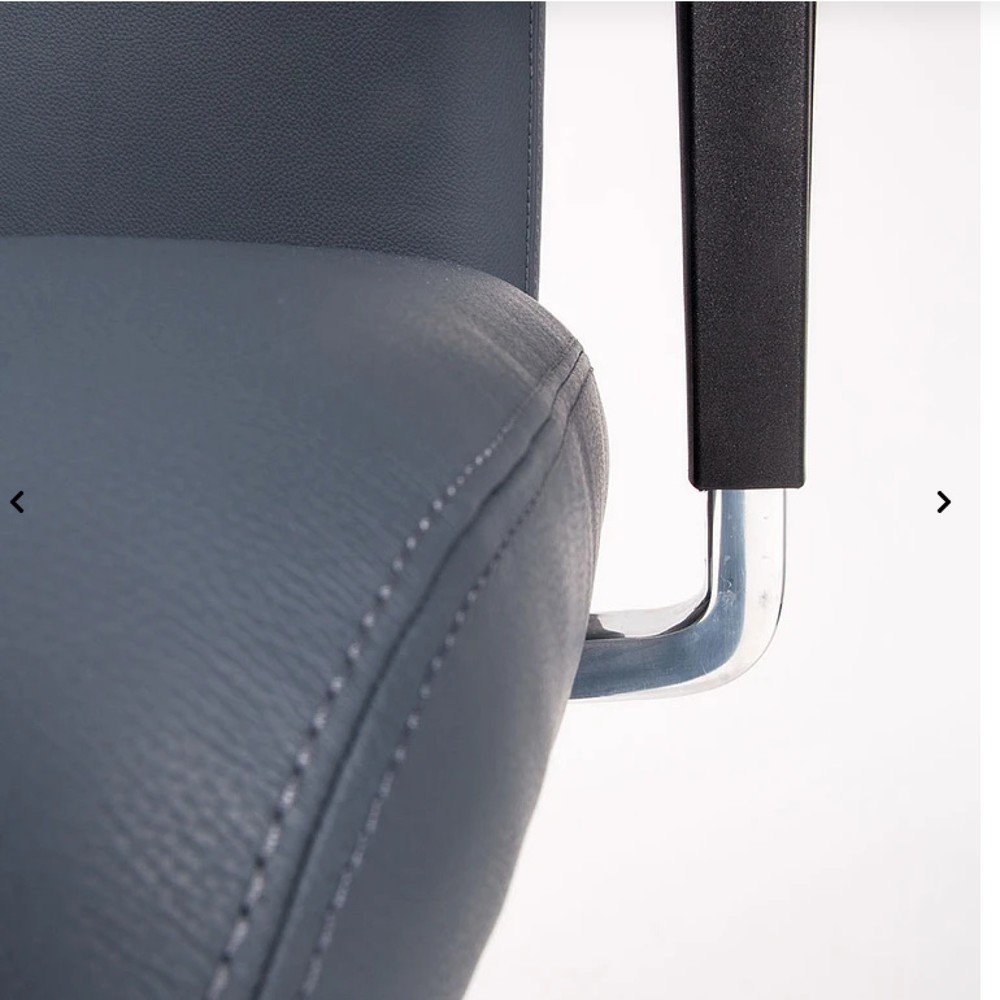 Productafbeelding nr. 5: Bureaustoel lento agilis XL AG13, 100% echt leder, donkerblauw, met hoofdsteun