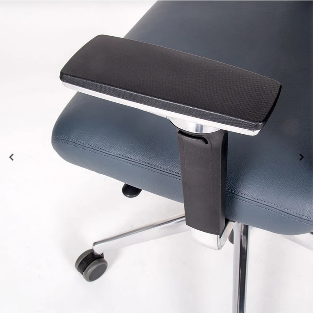 Productafbeelding nr. 6: Bureaustoel lento agilis XL AG13, 100% echt leder, donkerblauw, met hoofdsteun