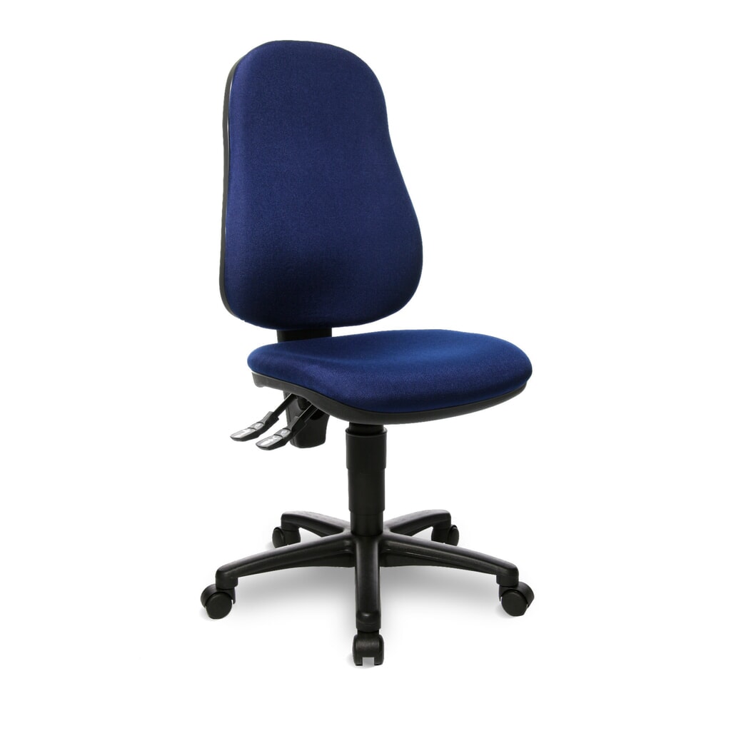 Draaibare bureaustoel met ergonomische zitting, blauw Product afbeelding: Draaibare bureaustoel met ergonomische zitting, blauw