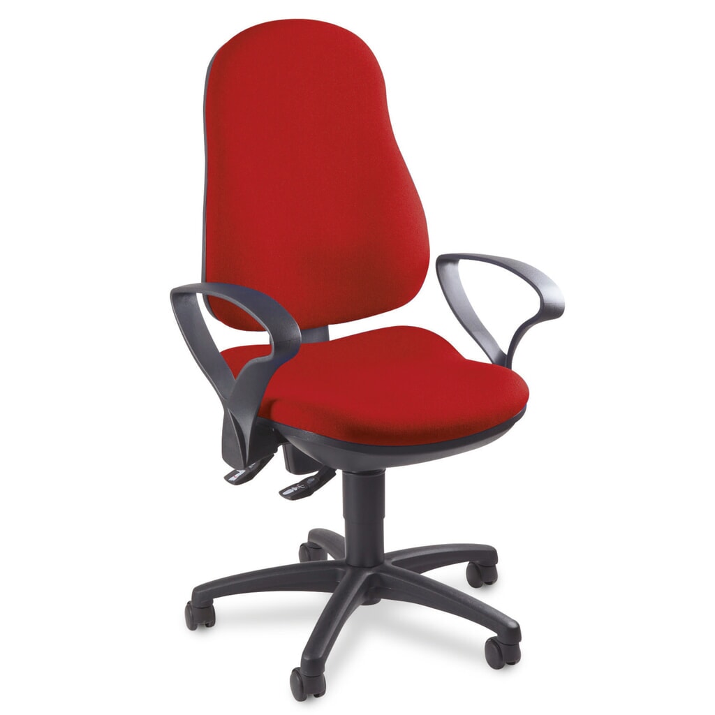 Draaibare bureaustoel met ergonomische zitting, rood Productafbeelding nr. 2: Draaibare bureaustoel met ergonomische zitting, rood