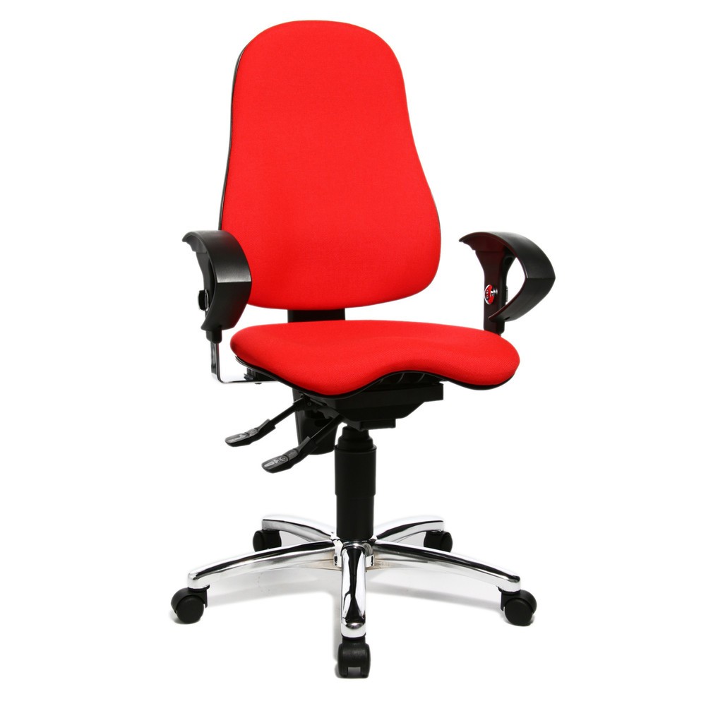 Productafbeelding nr. 6: Bureaustoel Topstar® Ortho 10, in hoogte verstelbare armleuningen, rood