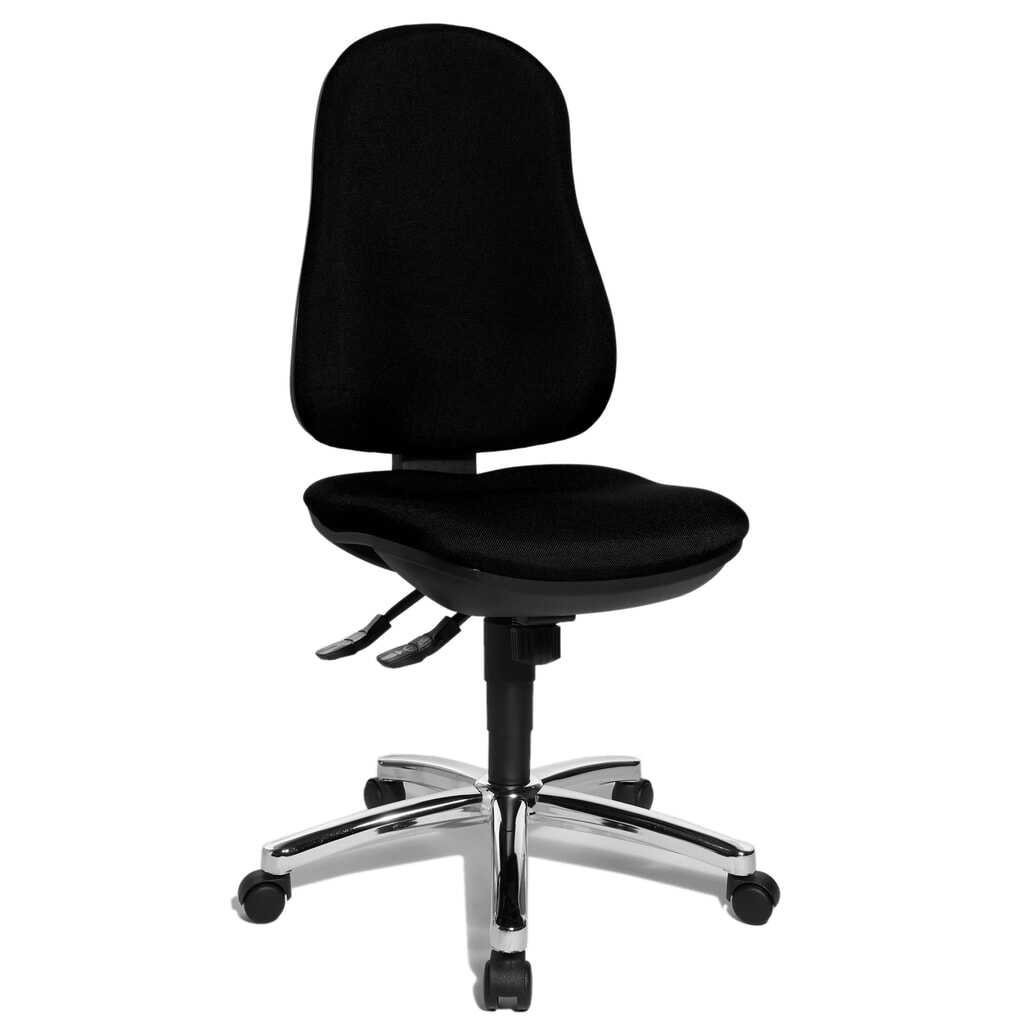 Bureaustoel Topstar® Support Syncro, tussenwervelschijf-zitting, zwart Product afbeelding: Bureaustoel Topstar® Support Syncro, tussenwervelschijf-zitting, zwart