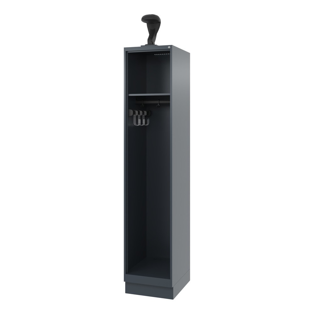 Product afbeelding: C+P brandweerkast EXPERT, sokkel, 1 compartiment, hxbxd 1.850 x 400 x 500 mm, antracietgrijs, met helmhouder