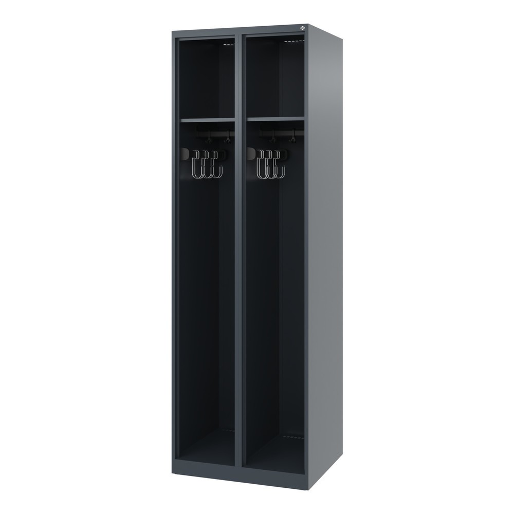 Product afbeelding: C+P brandweerkast EXPERT, vloerglijders, 2 compartimenten, hxbxd 1.850 x 600 x 500 mm, antracietgrijs
