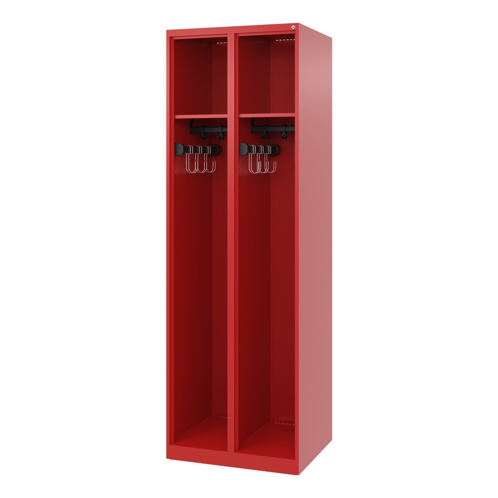 Product afbeelding: C+P brandweerkast EXPERT, vloerglijders, 2 compartimenten, hxbxd 1.850 x 600 x 500 mm, vuurrood