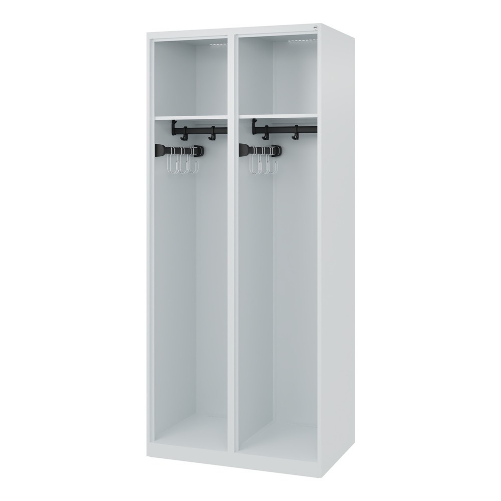 Product afbeelding: C+P brandweerkast EXPERT, vloerglijders, 2 compartimenten, hxbxd 1.850 x 800 x 500 mm, lichtgrijs