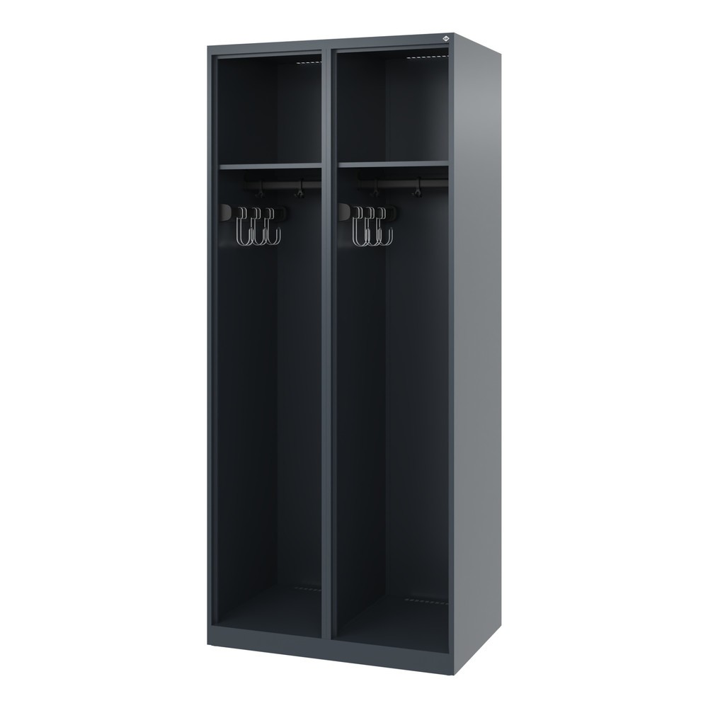 Product afbeelding: C+P brandweerkast EXPERT, vloerglijders, 2 compartimenten, hxbxd 1.850 x 800 x 500 mm, antracietgrijs
