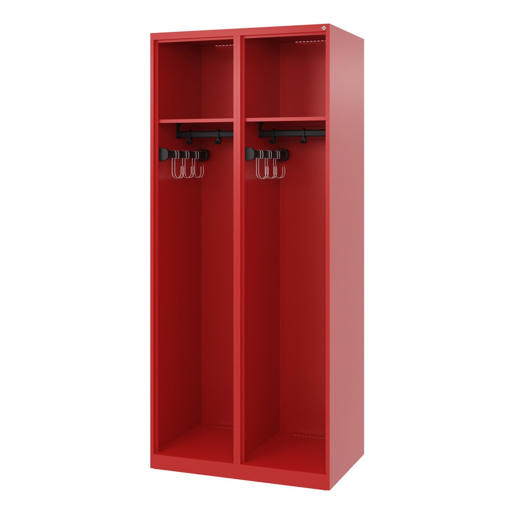 Product afbeelding: C+P brandweerkast EXPERT, vloerglijders, 2 compartimenten, hxbxd 1.850 x 800 x 500 mm, vuurrood