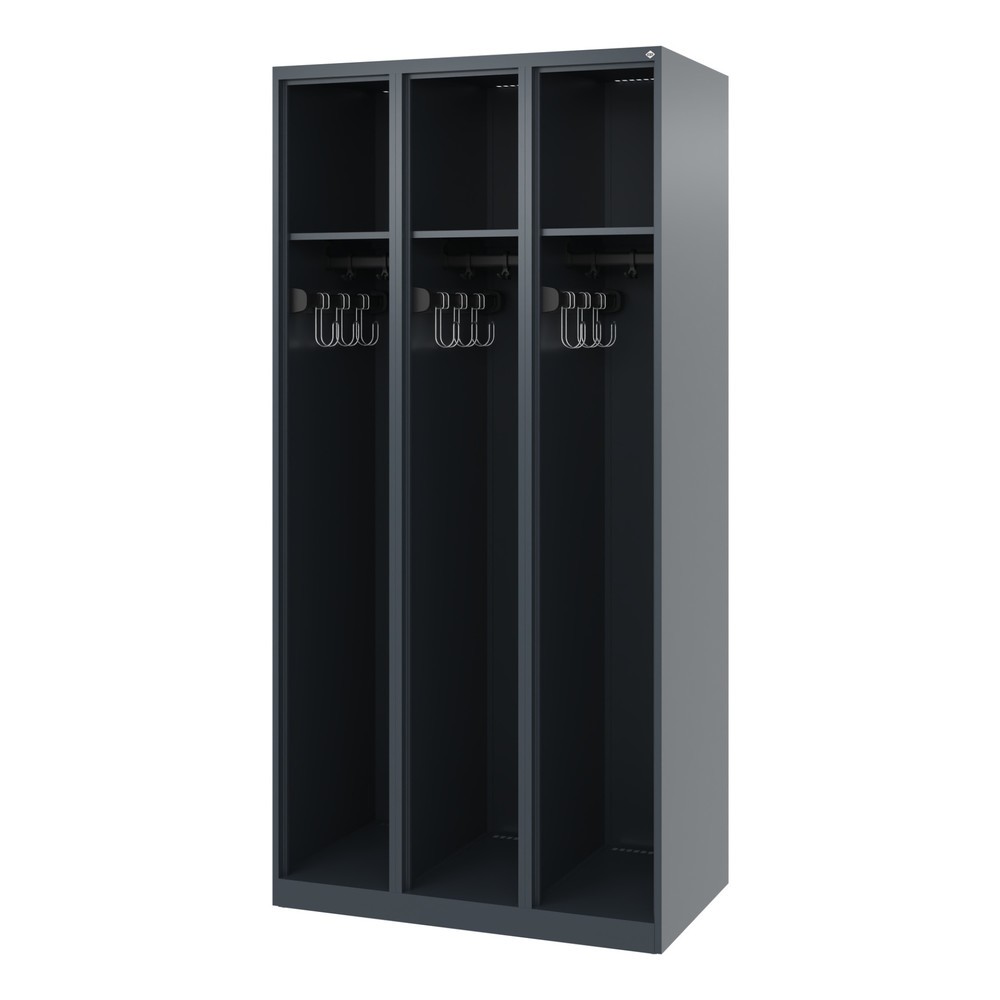 Product afbeelding: C+P brandweerkast EXPERT, vloerglijders, 3 compartimenten, hxbxd 1.850 x 900 x 500 mm, antracietgrijs
