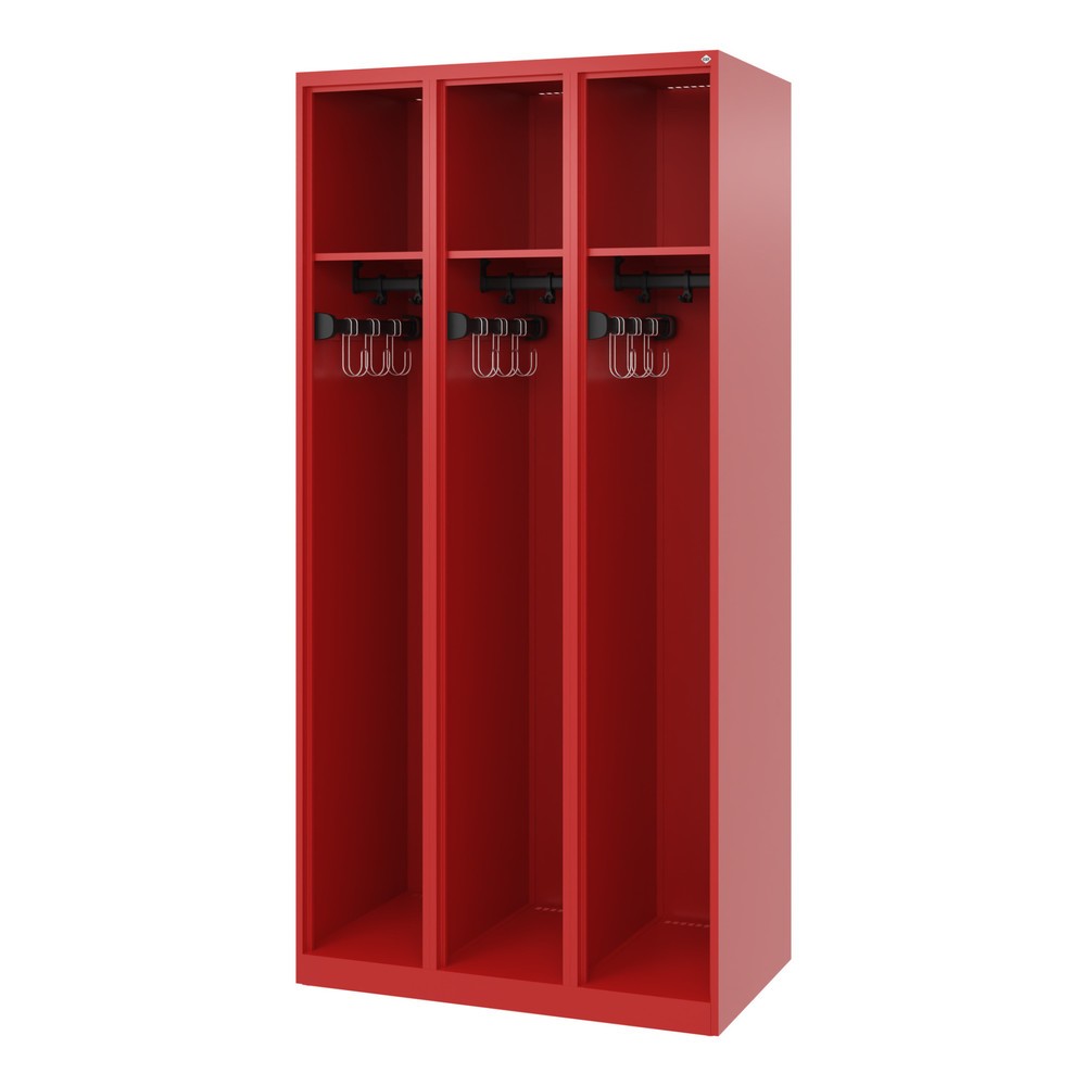 Product afbeelding: C+P brandweerkast EXPERT, vloerglijders, 3 compartimenten, hxbxd 1.850 x 900 x 500 mm, vuurrood