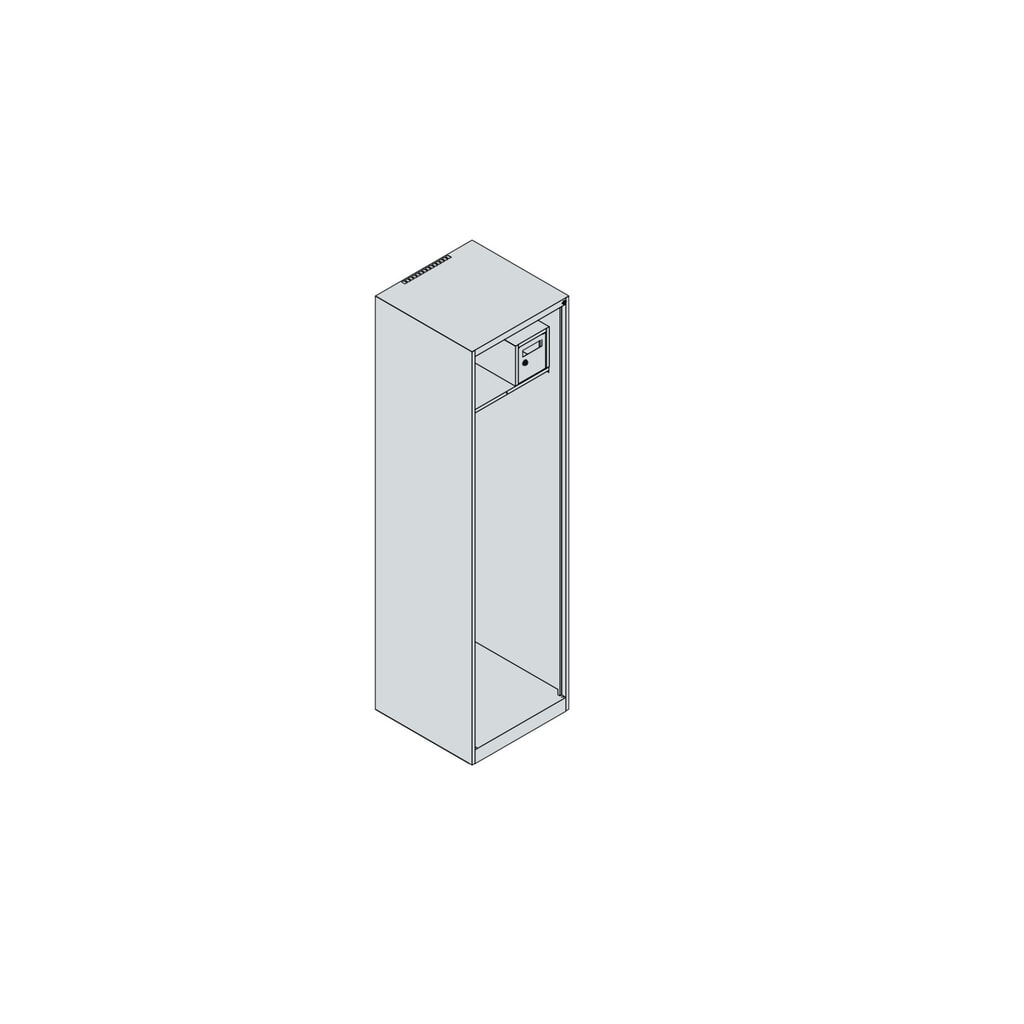 Productafbeelding nr. 4: C+P brandweerkast FLEXO, voeten, 1 compartiment, hxbxd 1.850 x 500 x 500 mm, lichtgrijs, met helmhouder