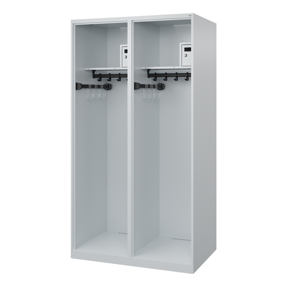 Product afbeelding: C+P brandweerkast FLEXO, vloerglijders, 2 compartimenten, hxbxd 1.850 x 1.000 x 600 mm, lichtgrijs