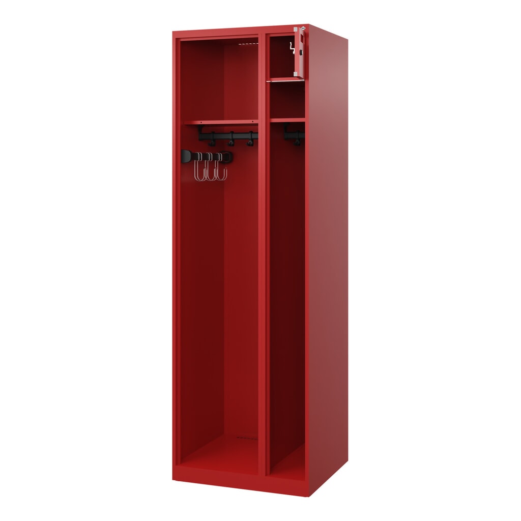 C+P brandweerkast KOMBI Open, vloerglijders, 1 compartiment, hxbxd 1.850 x 600 x 500 mm, vuurrood Product afbeelding: C+P brandweerkast KOMBI Open, vloerglijders, 1 compartiment, hxbxd 1.850 x 600 x 500 mm, vuurrood