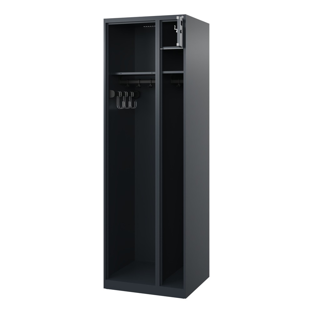 Product afbeelding: C+P brandweerkast KOMBI Open, vloerglijders, 1 compartiment, hxbxd 1.850 x 600 x 500 mm, antracietgrijs