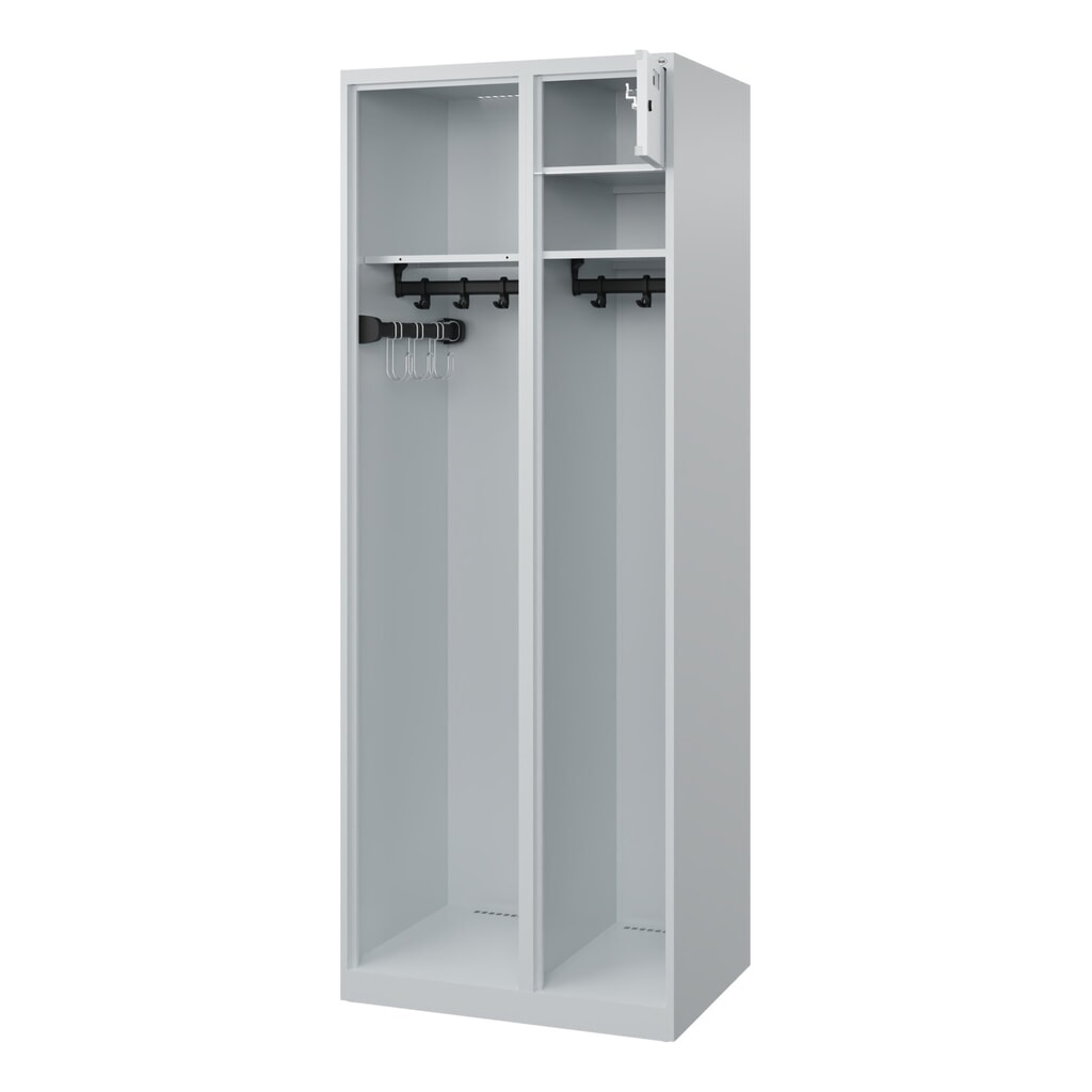 C+P brandweerkast KOMBI Open, vloerglijders, 1 compartiment, hxbxd 1.850 x 700 x 500 mm, lichtgrijs Product afbeelding: C+P brandweerkast KOMBI Open, vloerglijders, 1 compartiment, hxbxd 1.850 x 700 x 500 mm, lichtgrijs