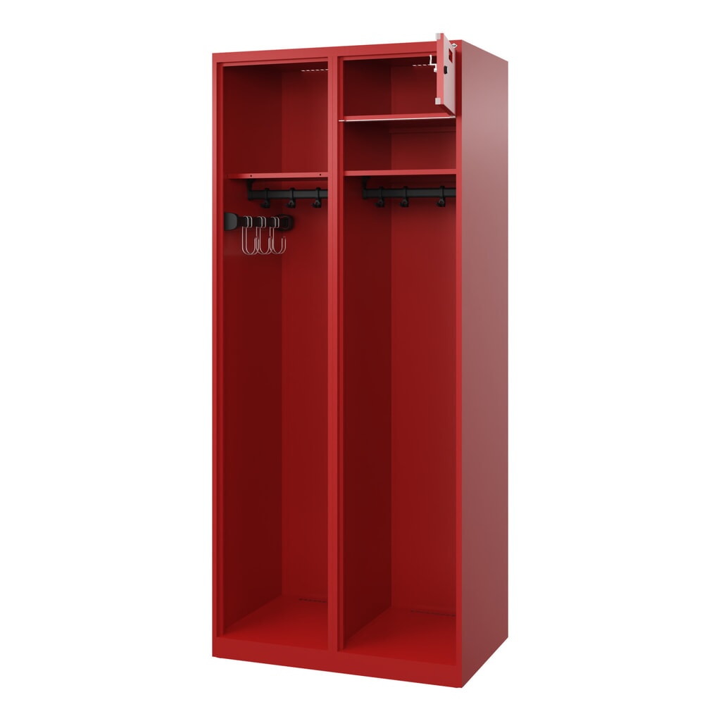 C+P brandweerkast KOMBI Open, vloerglijders, 1 compartiment, hxbxd 1.850 x 800 x 500 mm, vuurrood Product afbeelding: C+P brandweerkast KOMBI Open, vloerglijders, 1 compartiment, hxbxd 1.850 x 800 x 500 mm, vuurrood