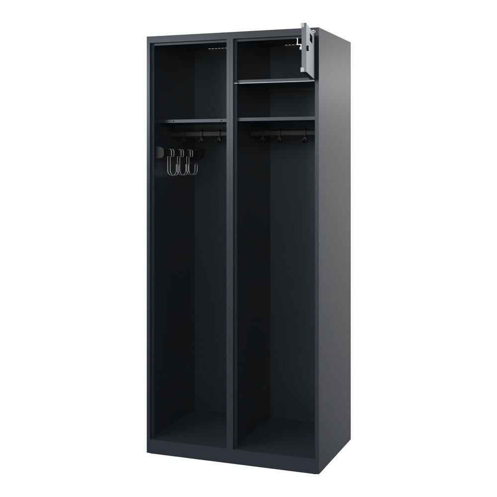 Product afbeelding: C+P brandweerkast KOMBI Open, vloerglijders, 1 compartiment, hxbxd 1.850 x 800 x 500 mm, antracietgrijs