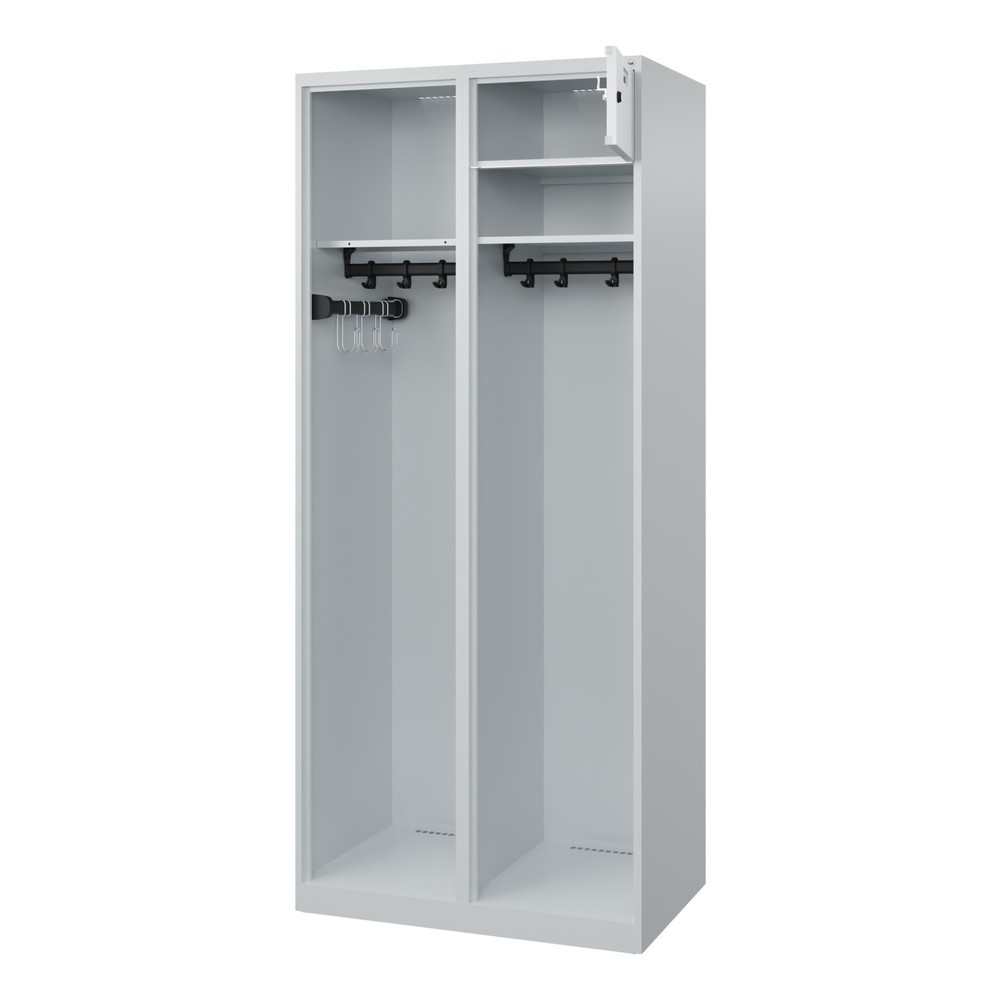 Product afbeelding: C+P brandweerkast KOMBI Open, vloerglijders, 1 compartiment, hxbxd 1.850 x 800 x 500 mm, lichtgrijs